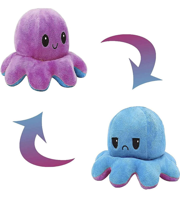 Flip 'Em Reversible 20cm Sensory Squid Octopus Plushies