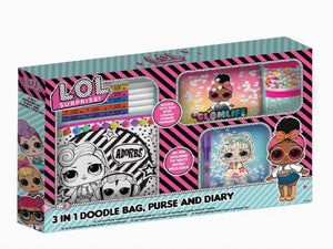LOL Suprise 3-in-1 Doodle Bag, Purse & Diary Set
