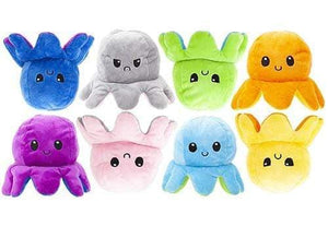 Flip 'Em Reversible 20cm Sensory Squid Octopus Plushies.