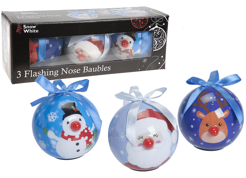Flashing Nose Character Baubles.