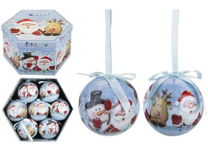 Santa, Snowman & Reindeer Character Baubles - set of 14.