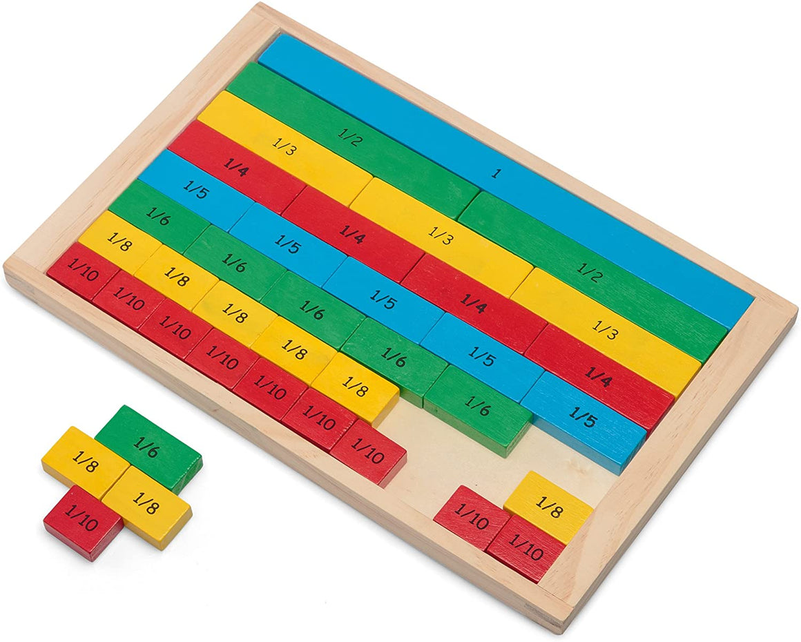 Wooden Educational Fractions Tray Board