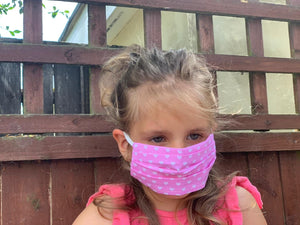 Kids Face Mask - Pink Hearts