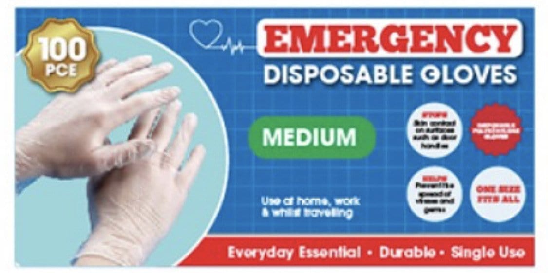 Medium Size Disposable Gloves 100 Pack.