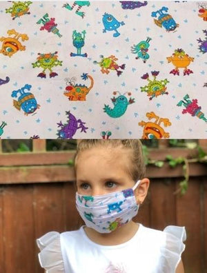 Unisex Kids Face Mask - Monsters.